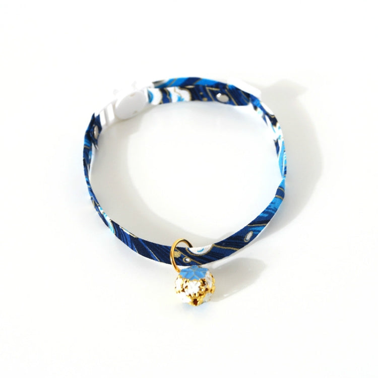 Adjustable Pet Flower Hollow Bell Collar Cat Dog Collar Accessories, Specification: S 17-32cm(Blue) by bashfashion