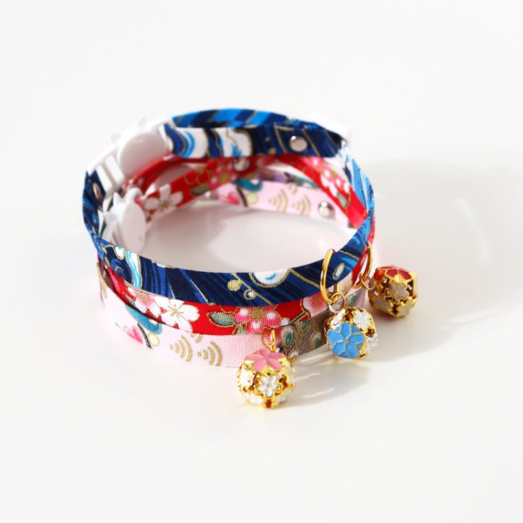 Adjustable Pet Flower Hollow Bell Collar Cat Dog Collar Accessories, Specification: S 17-32cm(Red) by bashfashion