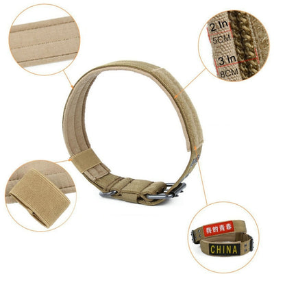 Multifunctional Adjustable Dog Leash Pet Outdoor Training Wear-Resistant Pull-Resistant Collar, Size:L(Black) by bashfashion