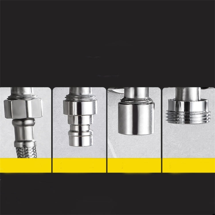 Stainless Steel One-In-Two-Out Multi-Function Three-Way Valve Faucet, Specification: Double 4-point Thread by bashfashion