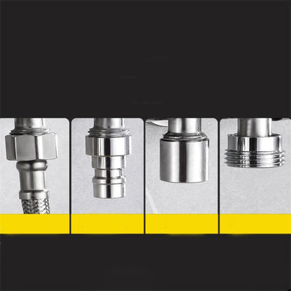 Stainless Steel One-In-Two-Out Multi-Function Three-Way Valve Faucet, Specification: Double 4-point Thread by bashfashion