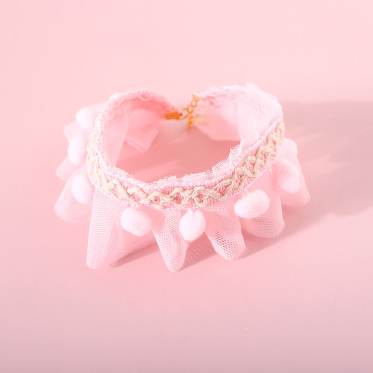 Lace Pet Adjustable Collar Cat Dog Photo Accessories, Size:M 25-30cm(Pink) by bashfashion