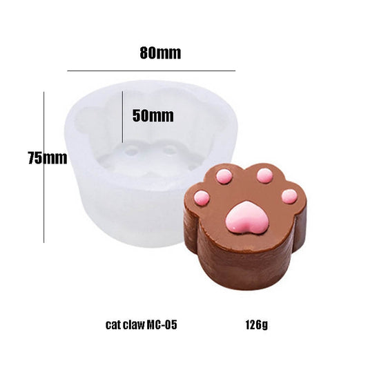 DIY Animal Claw Shape Candle Glue Cake Jelly Pudding Silicone Mold, Specification: Cat Claw MC-05 by bashfashion