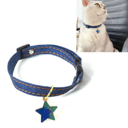 Pet Cowboy Cat Dog Collar With Bell Pet Accessories, Size:S 16-32cm, Style:Five-pointed Star by bashfashion