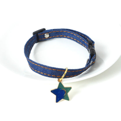 Pet Cowboy Cat Dog Collar With Bell Pet Accessories, Size:S 16-32cm, Style:Five-pointed Star by bashfashion