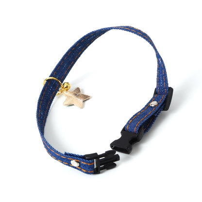 Pet Cowboy Cat Dog Collar With Bell Pet Accessories, Size:S 16-32cm, Style:Five-pointed Star by bashfashion