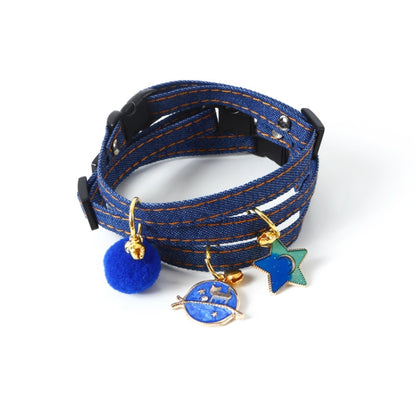 Pet Cowboy Cat Dog Collar With Bell Pet Accessories, Size:S 16-32cm, Style:Five-pointed Star by bashfashion