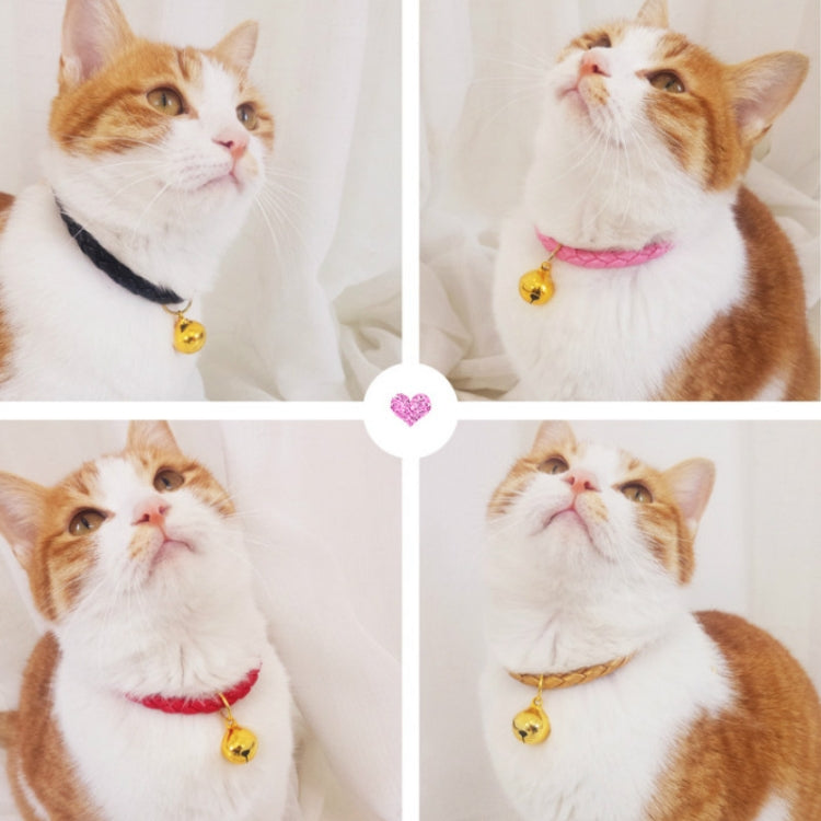 Prepared PU Leather Adjustable Pet Bell Collar Cat Dog Rabbit Simple Collar Necklace, Size:S 20-25cm(Red) by bashfashion