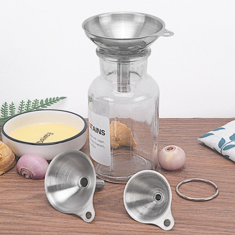3 in 1 Stainless Steel Funnel Mini Funnel Oil Leaking Wine Leaking Integrated Liquid Dispenser Set by bashfashion