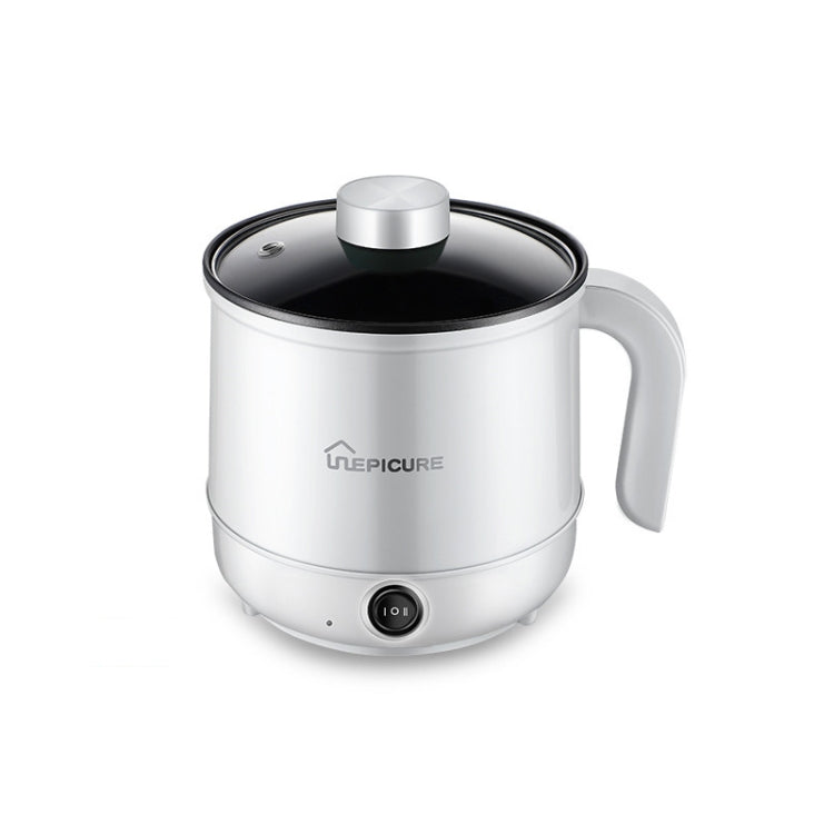 Multi-Function Electric-Cooker Mini Dormitory Student Cooking Rice Stir Frying Non-Stick Pot, 110V US Plug, Colour: White Manual Single Pot(1.7L) by bashfashion