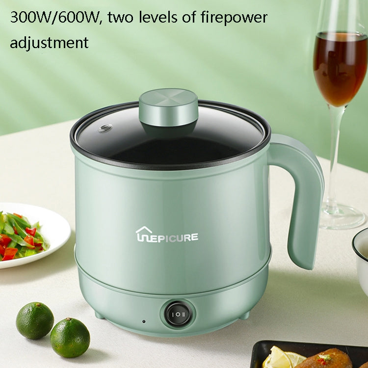 Multi-Function Electric-Cooker Mini Dormitory Student Cooking Rice Stir Frying Non-Stick Pot, 110V US Plug, Colour: White Manual Style with Steaming Grid(1.7L) by bashfashion