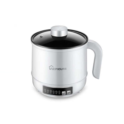 Multi-Function Electric-Cooker Mini Dormitory Student Cooking Rice Stir Frying Non-Stick Pot, 110V US Plug, Colour: White Smart Single Pot(1.7L) by bashfashion