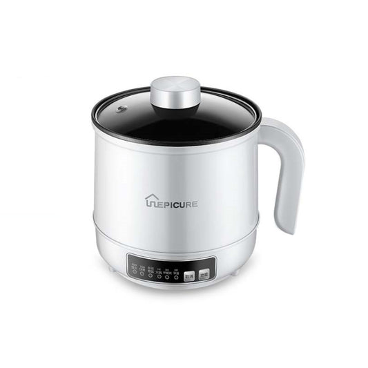 Multi-Function Electric-Cooker Mini Dormitory Student Cooking Rice Stir Frying Non-Stick Pot, 110V US Plug, Colour: White Smart Single Pot(1.7L) by bashfashion
