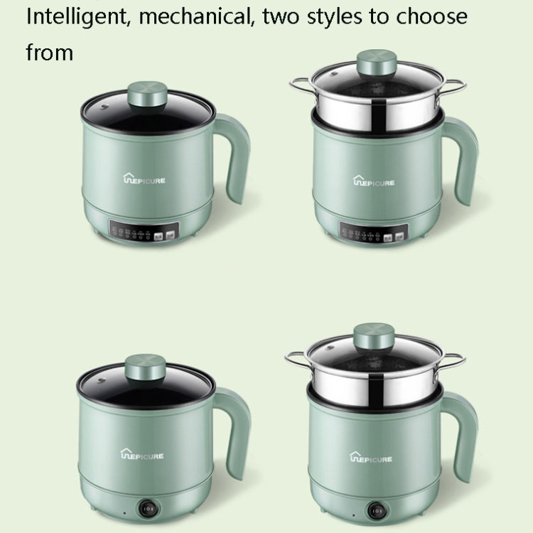 Multi-Function Electric-Cooker Mini Dormitory Student Cooking Rice Stir Frying Non-Stick Pot, 110V US Plug, Colour: White Smart With Steaming Grid(1.7L) by bashfashion