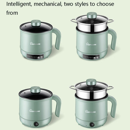 Multi-Function Electric-Cooker Mini Dormitory Student Cooking Rice Stir Frying Non-Stick Pot, 110V US Plug, Colour: White Smart With Steaming Grid(1.7L) by bashfashion