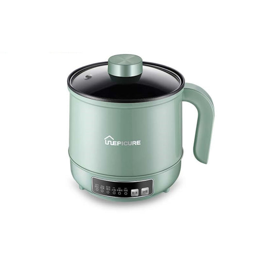 Multi-Function Electric-Cooker Mini Dormitory Student Cooking Rice Stir Frying Non-Stick Pot, 110V US Plug, Colour: Green Smart Single Pot(1.7L) by bashfashion