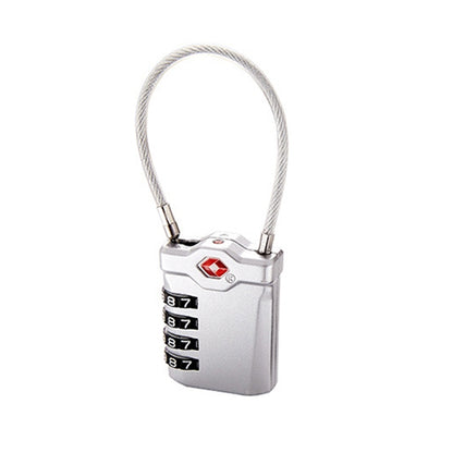 Zinc Alloy Red Dot Luggage Small Padlock Small Mini Code Lock(Silver) by bashfashion