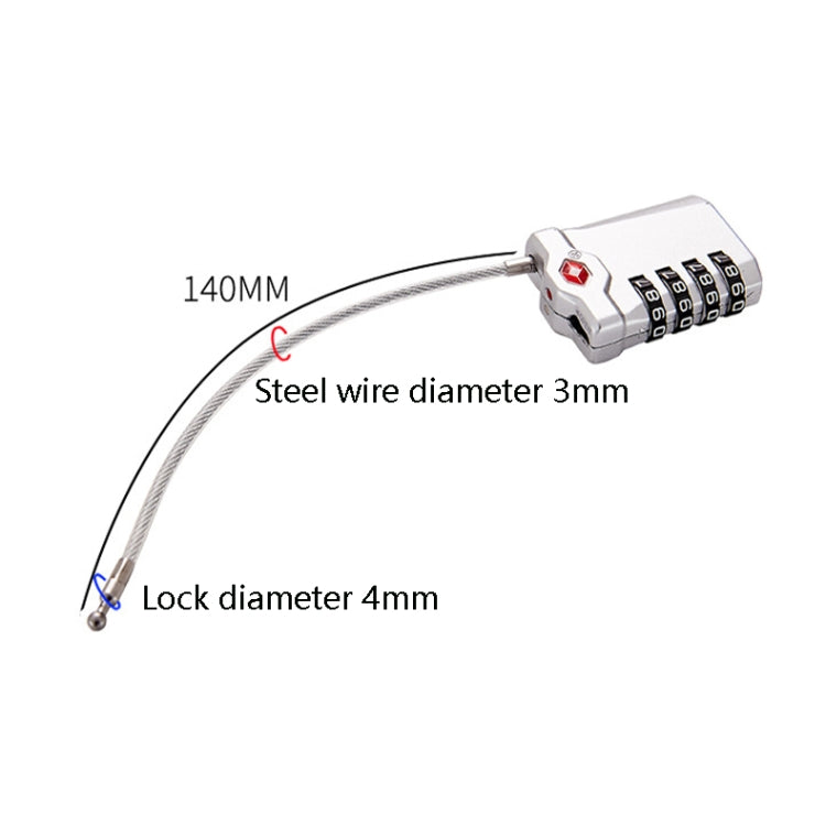 Zinc Alloy Red Dot Luggage Small Padlock Small Mini Code Lock(Silver) by bashfashion