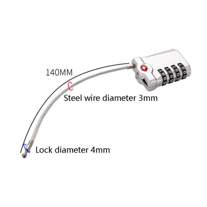 Zinc Alloy Red Dot Luggage Small Padlock Small Mini Code Lock(Silver) by bashfashion