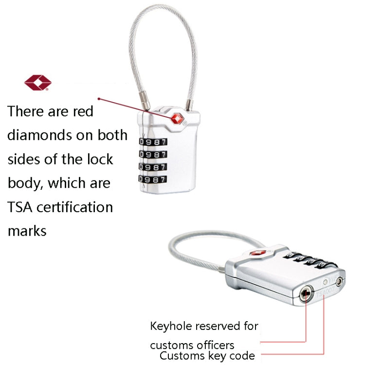 Zinc Alloy Red Dot Luggage Small Padlock Small Mini Code Lock(Silver) by bashfashion