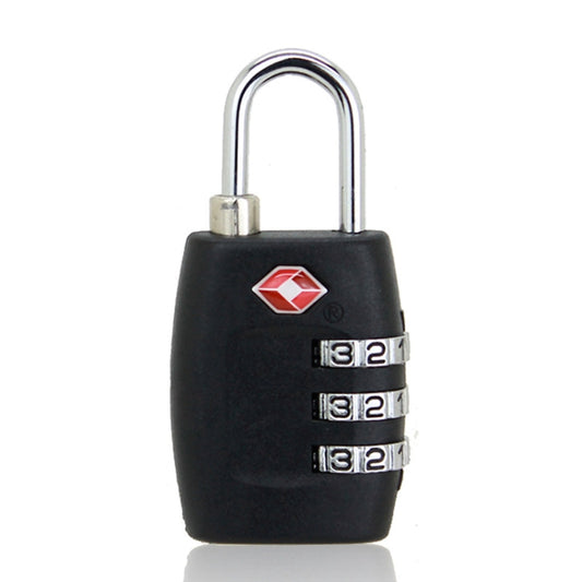 Customs Luggage Lock Overseas Travel Luggage Zipper Lock Plastic TSA Code Lock(Black) by bashfashion