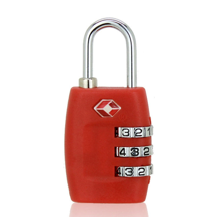 Customs Luggage Lock Overseas Travel Luggage Zipper Lock Plastic TSA Code Lock(Red) by bashfashion