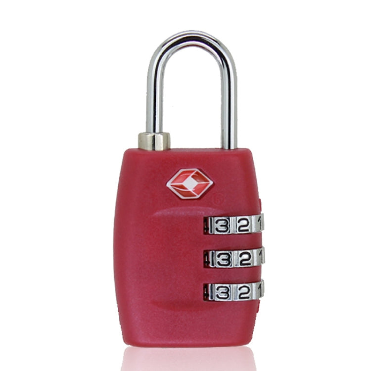 Customs Luggage Lock Overseas Travel Luggage Zipper Lock Plastic TSA Code Lock(Rose Red) by bashfashion
