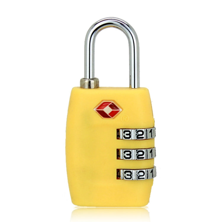 Customs Luggage Lock Overseas Travel Luggage Zipper Lock Plastic TSA Code Lock(Yellow) by bashfashion