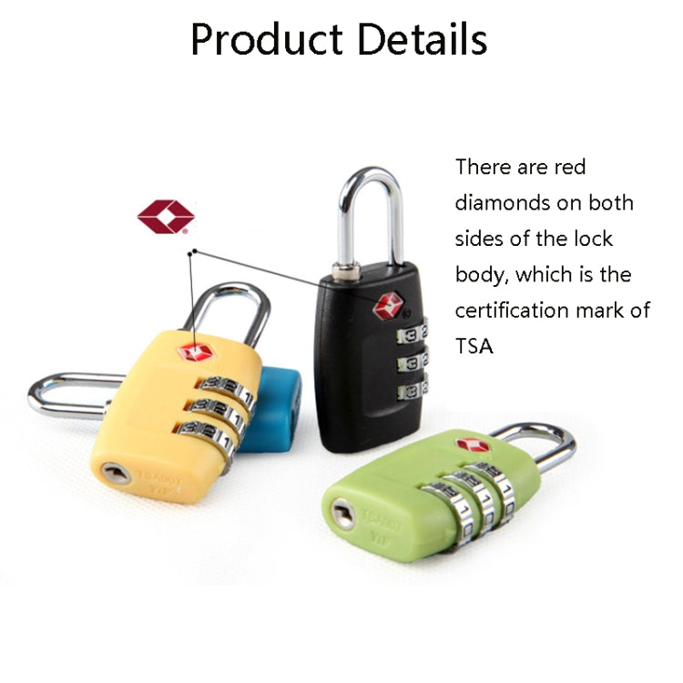 Customs Luggage Lock Overseas Travel Luggage Zipper Lock Plastic TSA Code Lock(Rose Red) by bashfashion