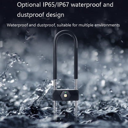Smart Bluetooth Fingerprint U-Shaped Glass Door Lock Anti-Shear Anti-Theft Lock Extended Outdoor Waterproof U-Shaped Lock, Specification: U2 (Key Password + APP + Key) by bashfashion
