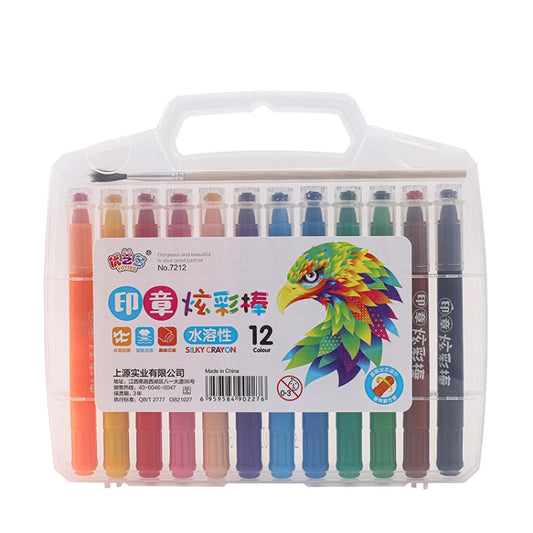 Seal Colorful Stick Water-Soluble Oil Pastel 12 Colors 24 Colors 36 Colors Portable Children Drawing Set Rotating Crayons, Specification: 12 Colors by bashfashion
