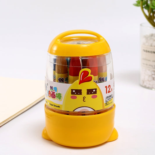 Barrel Oil Pastel Colors Children Drawing Pen Set Washable Crayons 12 Colors by bashfashion