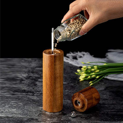 Wooden Pepper Grinder Household Sea Salt Manual Seasoning Bottle Kitchen Tool, Specification: 8 inch by bashfashion