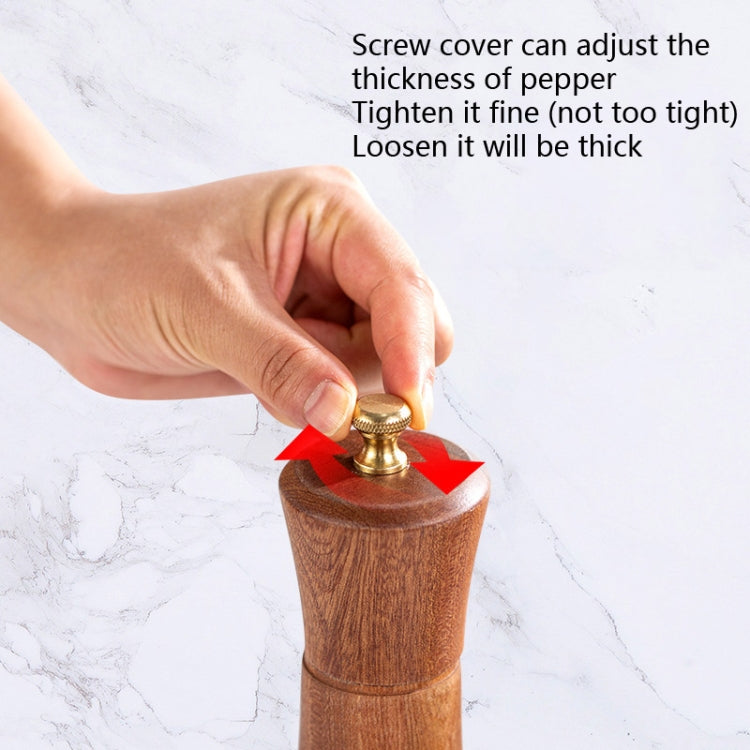 Wood Pepper Grinder Kitchen Household Manual Solid Pepper Powder Black Pepper Mill Grinder Bottle Seasoning Jar, Specification: 8 inch by bashfashion