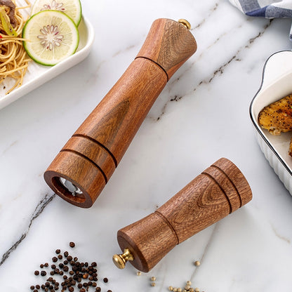 Wood Pepper Grinder Kitchen Household Manual Solid Pepper Powder Black Pepper Mill Grinder Bottle Seasoning Jar, Specification: 8 inch by bashfashion
