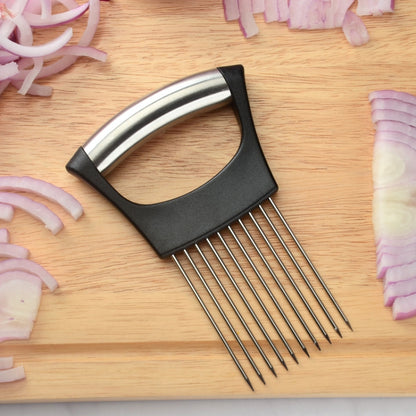 Stainless Steel Onion Fork Holder Pin Kitchen Vegetable Slicing Aid by bashfashion