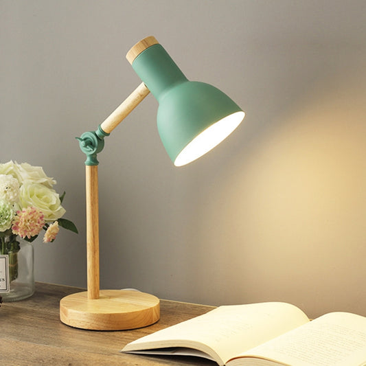 T1062 Dormitory Eye Protection Desk Lamp Bbedroom Bedside Wood Lamp, Power source: US Plug(Green) by bashfashion