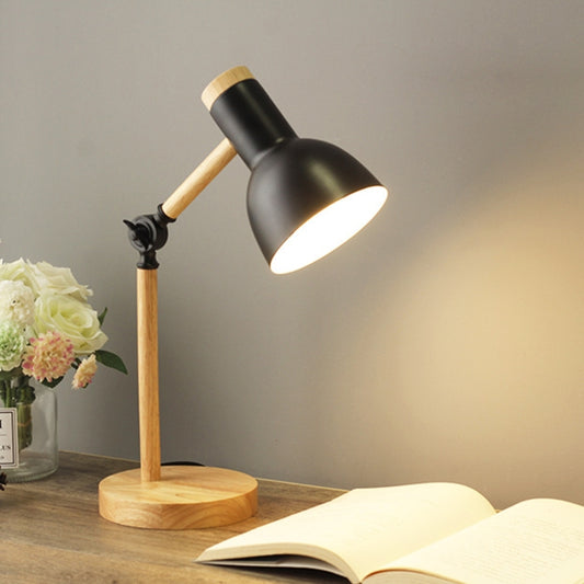 T1062 Dormitory Eye Protection Desk Lamp Bedroom Bedside Wood Lamp, Power source: EU Plug(Black) by bashfashion