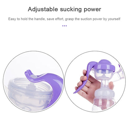 Painless Strength Adjustable Manual Massage Breast Pump(White) by bashfashion