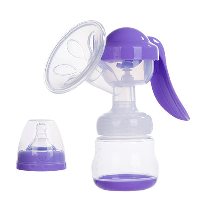 Painless Strength Adjustable Manual Massage Breast Pump(Purple) by bashfashion