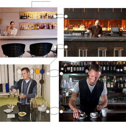 18 in 1 Stainless Steel Cocktail Shaker Set, Oval Bamboo Base, Bar Tool Set, Specification: 550ml by bashfashion