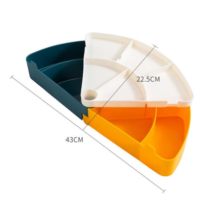 Home Living Room Multi-Grid Candy Box Multi-Layer Plastic Nut Snack Fruit Tray(White Red Green) by bashfashion