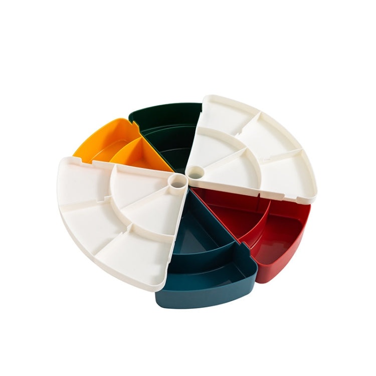 Home Living Room Multi-Grid Candy Box Multi-Layer Plastic Nut Snack Fruit Tray(White Red Green) by bashfashion