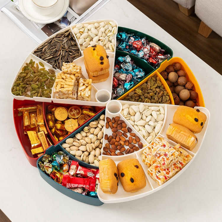 Home Living Room Multi-Grid Candy Box Multi-Layer Plastic Nut Snack Fruit Tray(White Red Green) by bashfashion