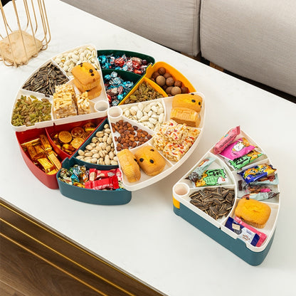 Home Living Room Multi-Grid Candy Box Multi-Layer Plastic Nut Snack Fruit Tray(White Red Green) by bashfashion