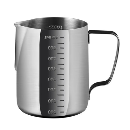 600ml 304 Stainless Steel Pointed Mouth Etched Cup Graduated Measuring Cup Milk Foam Cup Coffee Pot by bashfashion