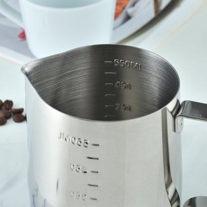 600ml 304 Stainless Steel Pointed Mouth Etched Cup Graduated Measuring Cup Milk Foam Cup Coffee Pot by bashfashion