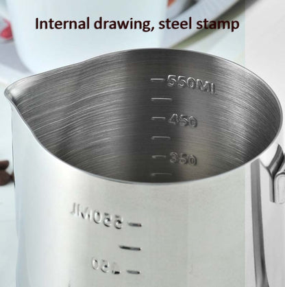 1000ml 304 Stainless Steel Pointed Mouth Etched Cup Graduated Measuring Cup Milk Foam Cup Coffee Pot by bashfashion