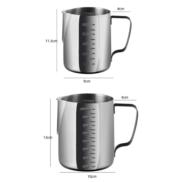 1000ml 304 Stainless Steel Pointed Mouth Etched Cup Graduated Measuring Cup Milk Foam Cup Coffee Pot by bashfashion