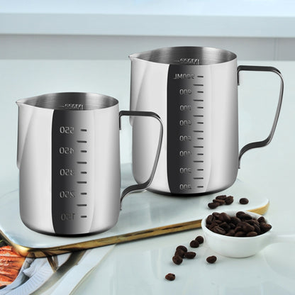 1000ml 304 Stainless Steel Pointed Mouth Etched Cup Graduated Measuring Cup Milk Foam Cup Coffee Pot by bashfashion